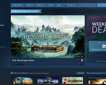 Steam page clarity baseline showing a clean store layout